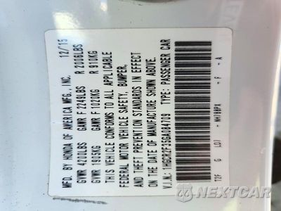 Zdjęcie 13 z 13 samochodu: 2016 HONDA ACCORD LX VIN:1HGCR2F35GA084709 - miniatura
