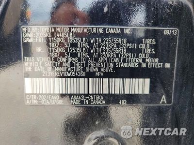 Zdjęcie 13 z 13 samochodu: 2013 TOYOTA RAV4 LIMITED VIN:2T3YFREV1DW054368 - miniatura