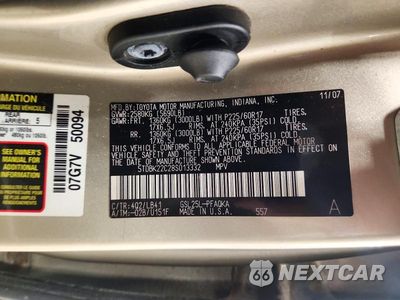Zdjęcie 13 z 13 samochodu: 2008 TOYOTA SIENNA XLE VIN:5TDBK22C28S013332 - miniatura