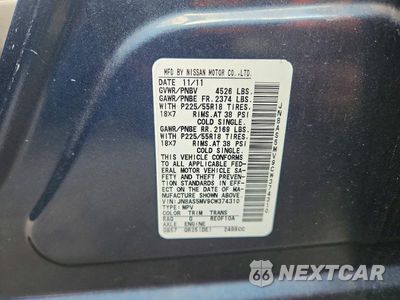 Zdjęcie 13 z 13 samochodu: 2012 NISSAN ROGUE S VIN:JN8AS5MV9CW374310 - miniatura