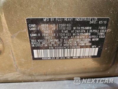 Zdjęcie 13 z 13 samochodu: 2015 SUBARU OUTBACK 3.6R LIMITED VIN:4S4BSENC2F3300306 - miniatura