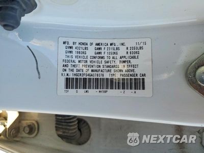 Zdjęcie 13 z 13 samochodu: 2016 HONDA ACCORD SPORT VIN:1HGCR2F54GA078076 - miniatura