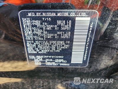 Zdjęcie 14 z 14 samochodu: 2015 NISSAN QUEST 3.5 S VIN:JN8AE2KP4F9132862 - miniatura