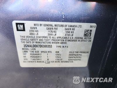 Zdjęcie 13 z 13 samochodu: 2013 CHEVROLET EQUINOX LT VIN:2GNALDEK7D6386353 - miniatura