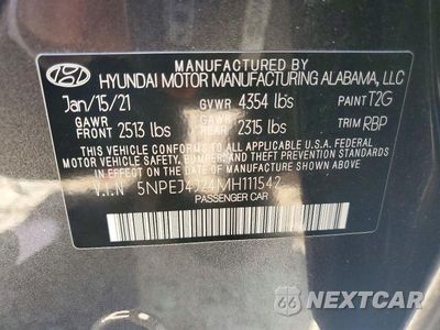 Zdjęcie 13 z 13 samochodu: 2021 HYUNDAI SONATA SEL PLUS VIN:5NPEJ4J24MH111542 - miniatura