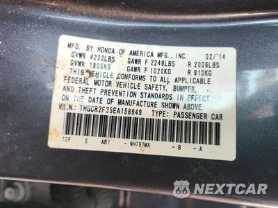 Zdjęcie 12 z 12 samochodu: 2014 HONDA ACCORD LX VIN:1HGCR2F35EA158949 - miniatura