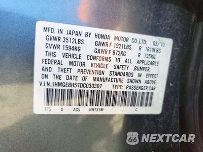Zdjęcie 12 z 12 samochodu: 2013 HONDA FIT SPORT VIN:JHMGE8H57DC030307 - miniatura