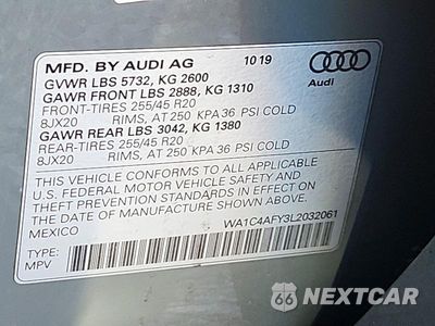 Zdjęcie 14 z 14 samochodu: 2020 AUDI SQ5 PRESTIGE VIN:WA1C4AFY3L2032061 - miniatura