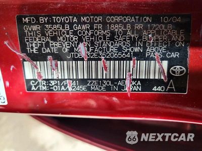 Zdjęcie 12 z 12 samochodu: 2005 TOYOTA COROLLA CE VIN:JTDBR32E352065641 - miniatura
