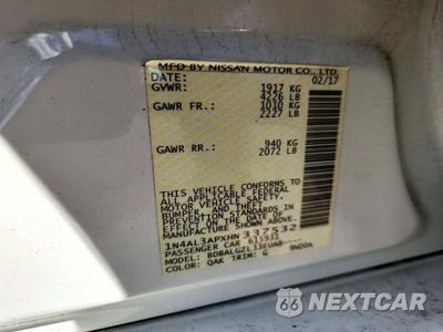 Zdjęcie 12 z 12 samochodu: 2017 NISSAN ALTIMA 2.5 S VIN:1N4AL3APXHN337532 - miniatura