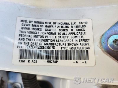 Zdjęcie 12 z 12 samochodu: 2019 HONDA INSIGHT EX VIN:19XZE4F5XKE025078 - miniatura