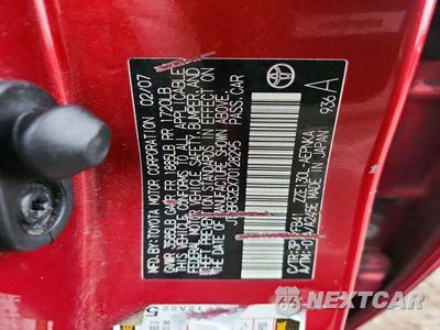 Zdjęcie 12 z 12 samochodu: 2007 TOYOTA COROLLA LE VIN:JTDBR32EX70128295 - miniatura