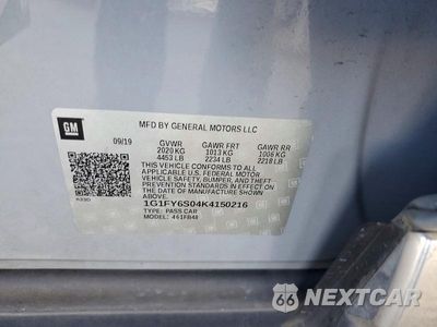 Zdjęcie 12 z 12 samochodu: 2019 CHEVROLET BOLT EV LT VIN:1G1FY6S04K4150216 - miniatura