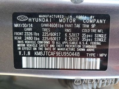 Zdjęcie 13 z 13 samochodu: 2014 HYUNDAI TUCSON GLS VIN:KM8JTCAF9EU950448 - miniatura