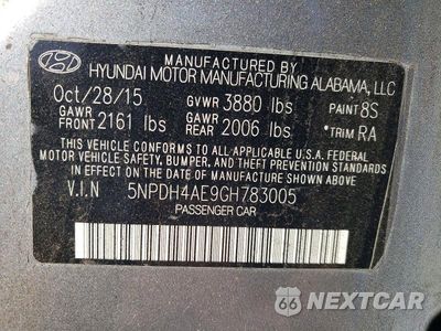 Zdjęcie 12 z 12 samochodu: 2016 HYUNDAI ELANTRA VIN:5NPDH4AE9GH783005 - miniatura