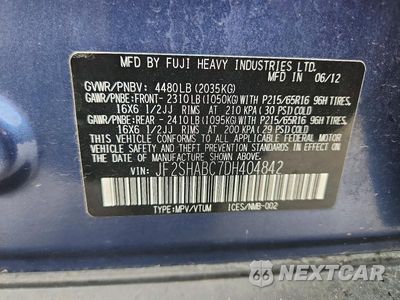 Zdjęcie 13 z 13 samochodu: 2013 SUBARU FORESTER 2.5X VIN:JF2SHABC7DH404842 - miniatura