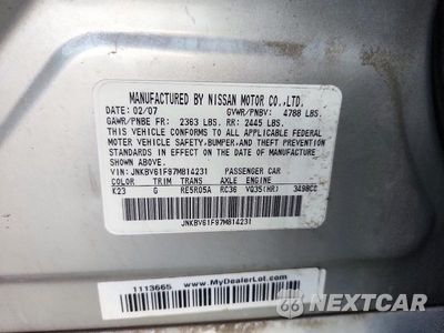Zdjęcie 12 z 12 samochodu: 2007 INFINITI G35 X VIN:JNKBV61F97M814231 - miniatura
