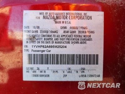 Zdjęcie 12 z 12 samochodu: 2009 MAZDA 6 I VIN:1YVHP82A695M25204 - miniatura