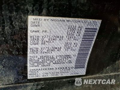 Zdjęcie 12 z 12 samochodu: 2024 NISSAN TITAN PRO-4X VIN:1N6AA1ED3RN100450 - miniatura