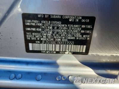 Zdjęcie 12 z 12 samochodu: 2019 SUBARU CROSSTREK VIN:JF2GTAAC7KH333550 - miniatura