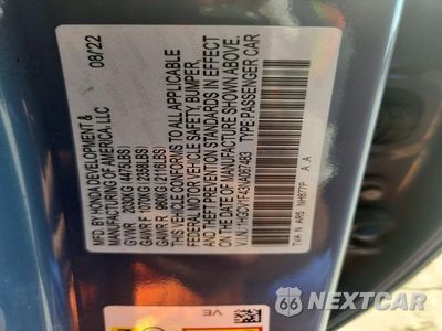 Zdjęcie 12 z 12 samochodu: 2022 HONDA ACCORD SPORT SE VIN:1HGCV1F43NA067483 - miniatura