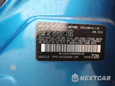 Zdjęcie 13 z 13 samochodu: 2024 MITSUBISHI MIRAGE ES VIN:ML32AUHJ9RH009128 - miniatura