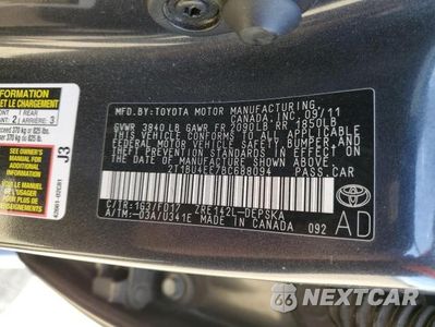 Zdjęcie 12 z 12 samochodu: 2011 TOYOTA COROLLA S VIN:2T1BU4EE7BC688094 - miniatura