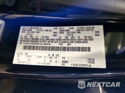Zdjęcie 13 z 13 samochodu: 2015 FORD ESCAPE SE VIN:1FMCU9GX9FUC36216 - miniatura