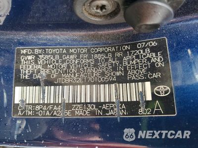 Zdjęcie 12 z 12 samochodu: 2007 TOYOTA COROLLA CE VIN:JTDBR32E170100594 - miniatura