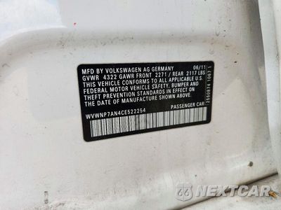 Zdjęcie 12 z 12 samochodu: 2012 VOLKSWAGEN CC SPORT VIN:WVWNP7AN4CE522254 - miniatura