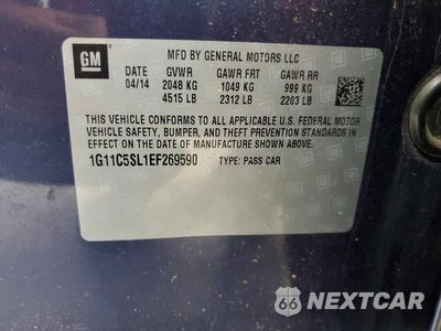 Zdjęcie 12 z 12 samochodu: 2014 CHEVROLET MALIBU 1LT VIN:1G11C5SL1EF269590 - miniatura
