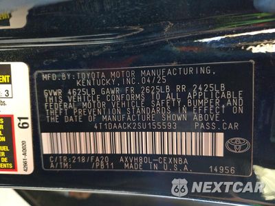 Zdjęcie 12 z 12 samochodu: 2025 TOYOTA CAMRY LE VIN:4T1DAACK2SU155593 - miniatura