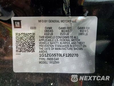 Zdjęcie 12 z 12 samochodu: 2020 CHEVROLET MALIBU RS VIN:1G1ZG5ST0LF120270 - miniatura