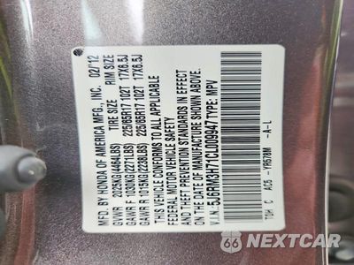Zdjęcie 13 z 13 samochodu: 2012 HONDA CR-V EXL VIN:5J6RM3H71CL009947 - miniatura