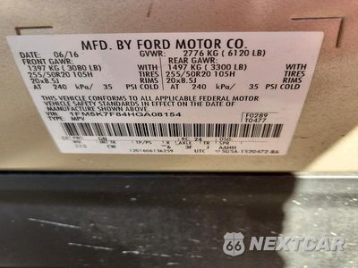 Zdjęcie 13 z 13 samochodu: 2017 FORD EXPLORER LIMITED VIN:1FM5K7F84HGA08154 - miniatura