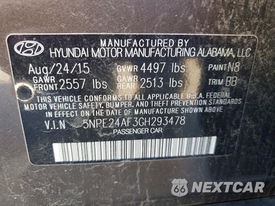 Zdjęcie 12 z 12 samochodu: 2016 HYUNDAI SONATA SE VIN:5NPE24AF3GH293478 - miniatura