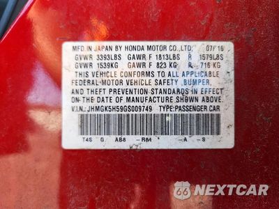 Zdjęcie 12 z 12 samochodu: 2016 HONDA FIT LX VIN:JHMGK5H59GS009749 - miniatura
