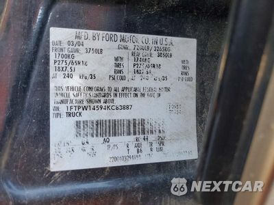 Zdjęcie 12 z 12 samochodu: 2004 FORD F150 SUPERCREW VIN:1FTPW14594KC83887 - miniatura