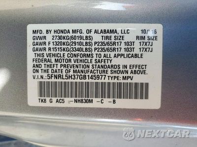 Zdjęcie 13 z 13 samochodu: 2016 HONDA ODYSSEY SE VIN:5FNRL5H37GB145977 - miniatura