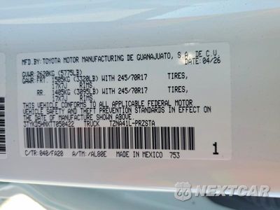 Zdjęcie 12 z 12 samochodu: 2026 TOYOTA TACOMA SR VIN:3TYKD5HNXTT050422 - miniatura
