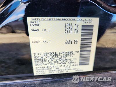 Zdjęcie 12 z 12 samochodu: 2020 NISSAN ALTIMA SR VIN:1N4BL4CV3LC237248 - miniatura