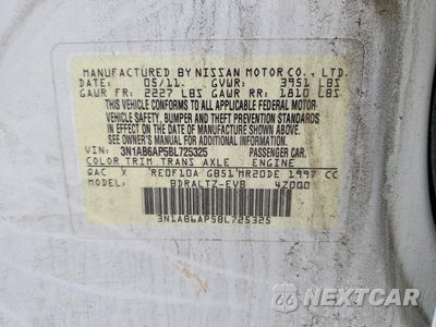 Zdjęcie 12 z 12 samochodu: 2011 NISSAN SENTRA 2.0 VIN:3N1AB6AP5BL725325 - miniatura