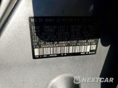 Zdjęcie 12 z 12 samochodu: 2020 HONDA FIT SPORT VIN:3HGGK5G63LM701067 - miniatura