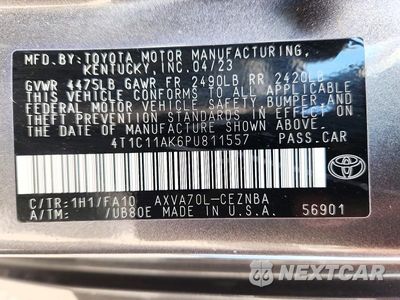 Zdjęcie 12 z 12 samochodu: 2023 TOYOTA CAMRY LE VIN:4T1C11AK6PU811557 - miniatura