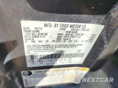 Zdjęcie 13 z 13 samochodu: 2013 FORD F150 SUPERCREW VIN:1FTFW1ET4DKD25536 - miniatura