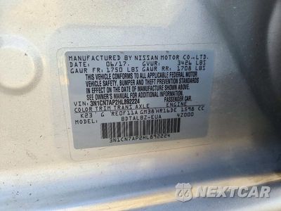 Zdjęcie 12 z 12 samochodu: 2017 NISSAN VERSA 1.6 SV VIN:3N1CN7AP2HL892224 - miniatura