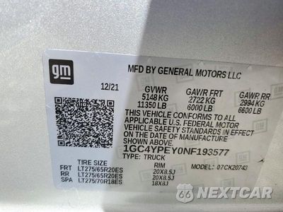 Zdjęcie 12 z 12 samochodu: 2022 CHEVROLET SILVERADO K2500 HEAVY DUTY LTZ VIN:1GC4YPEY0NF193577 - miniatura