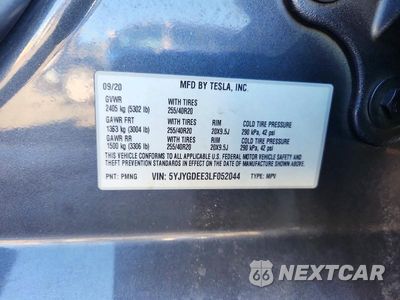 Zdjęcie 12 z 12 samochodu: 2020 TESLA MODEL Y VIN:5YJYGDEE3LF052044 - miniatura