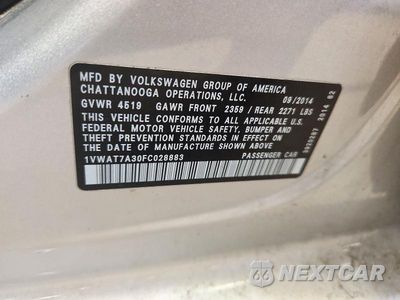 Zdjęcie 12 z 12 samochodu: 2015 VOLKSWAGEN PASSAT S VIN:1VWAT7A30FC028883 - miniatura