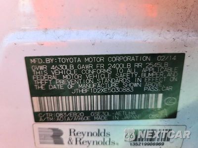 Zdjęcie 12 z 12 samochodu: 2014 LEXUS IS 250 VIN:JTHBF1D2XE5030883 - miniatura